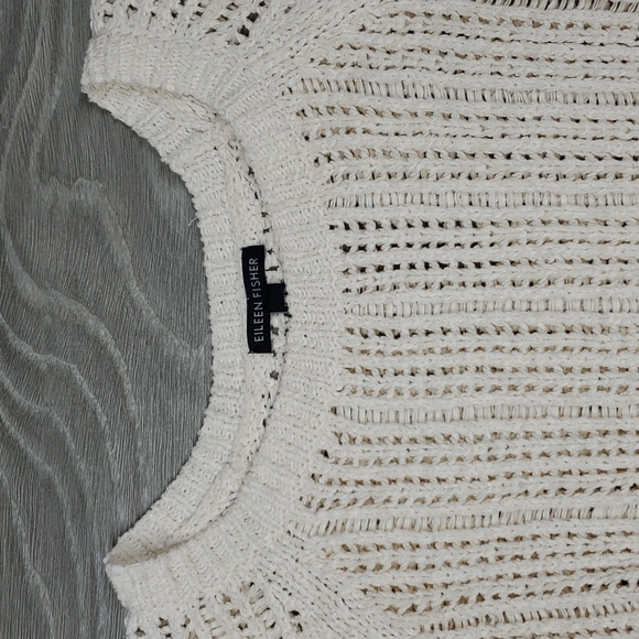 Eileen Fisher Short Sleeve Organic Cotton Knit Sweater Top Large - Picture 7 of 11